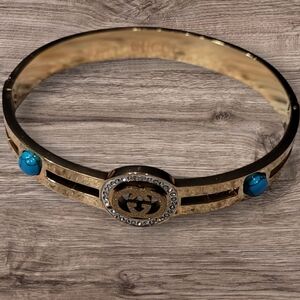 Gold and Turquoise Bracelet